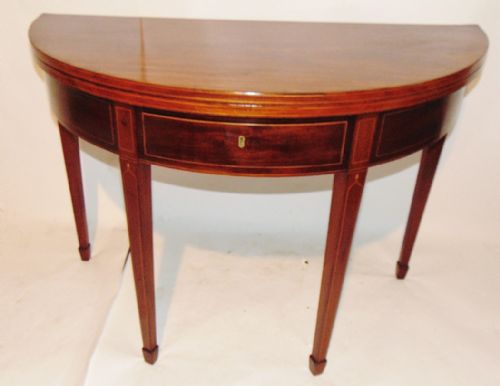 Scottish Sheraton Half Round Tea Table Circa 1785