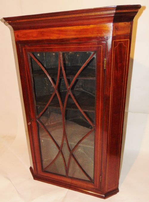 Scottish Sheraton Mahogany Corner Cabinet Circa 1795