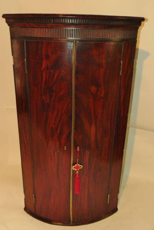 Georgian Bow Fronted Hanging Corner Cabinet Circa 1775