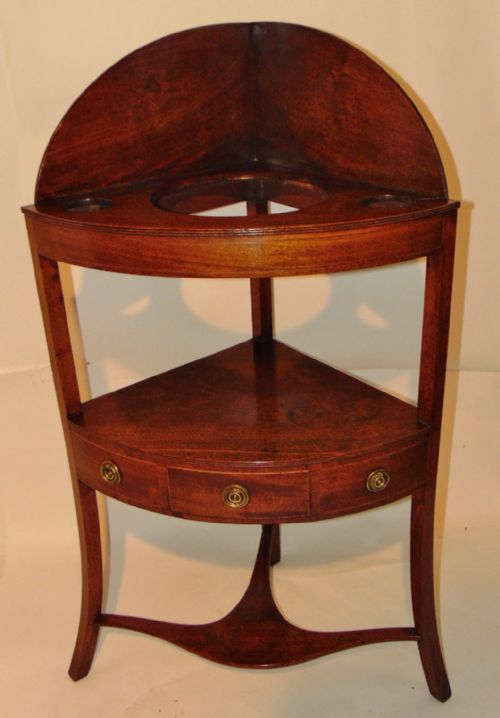 Georgian Mahogany Corner Washstand Circa 1790