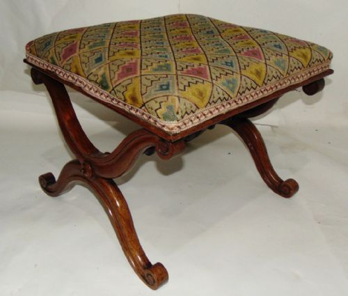 Regency Rosewood 'X; Framed Stool Circa 1825