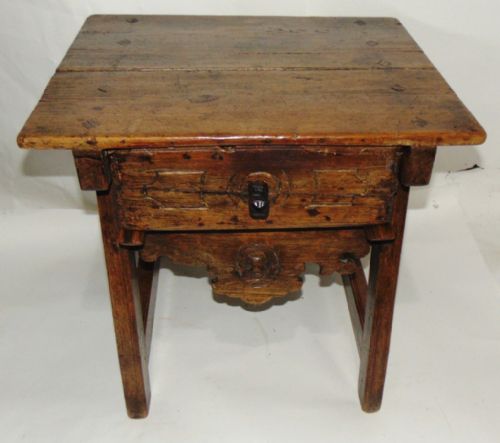 Spanish Pine Low Side Table Circa 1820