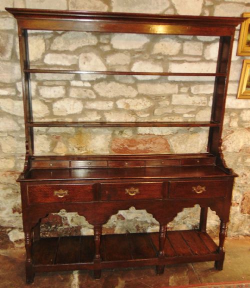 Georgian Sussex Oak Dresser with Rack Circa 1790