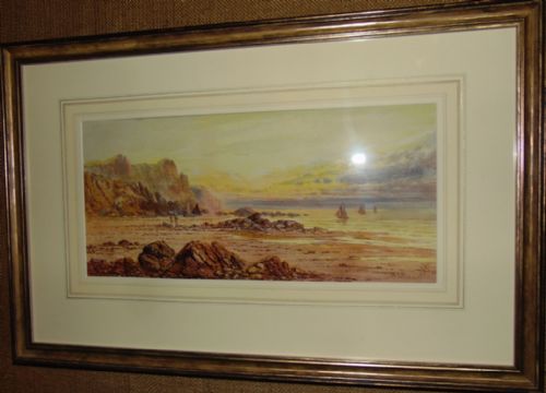 Edwardian Watercolour Coastal Scene Circa 1905