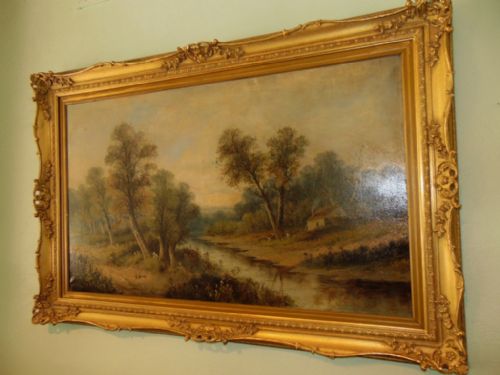 Large Victorian Oil, Landscape by W.wilson Circa 1885