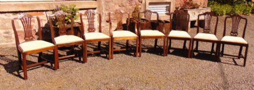 Set 8 Hepplewhite Style Mahogany Chairs Circa 1880