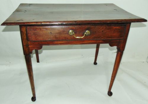 Georgian Elm Pad Foot Side Table Circa 1760