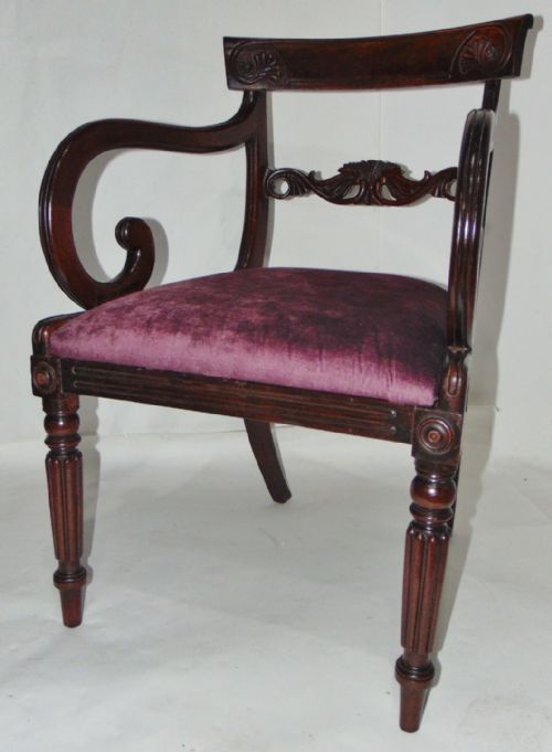 Regency Mahogany Elbow Chair Circa 1825