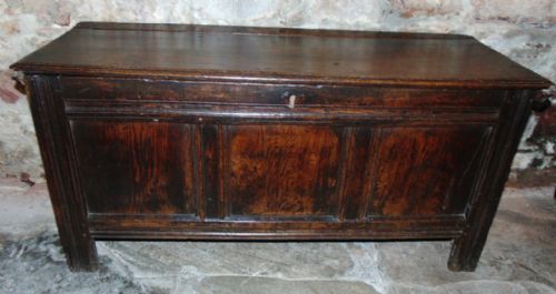 Early Oak Paneled Coffer Circa 1700