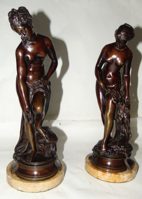Pair Bronzes of Diana Bathing Circa 1890