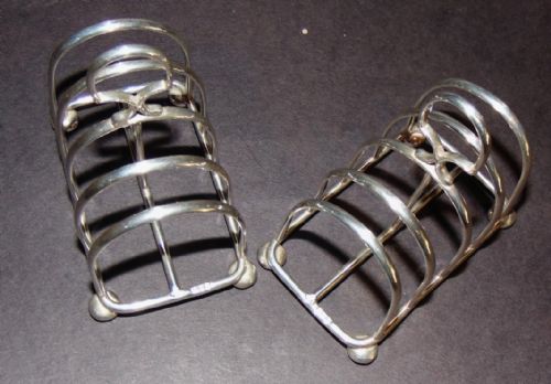Pair Chester Silver Toast Racks 1918
