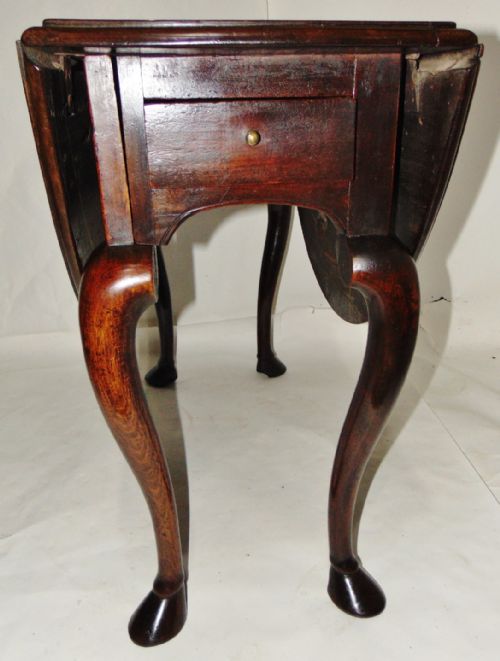 George II Walnut Cabriole Leg Dining Table. Hoof Feet Circa 1740