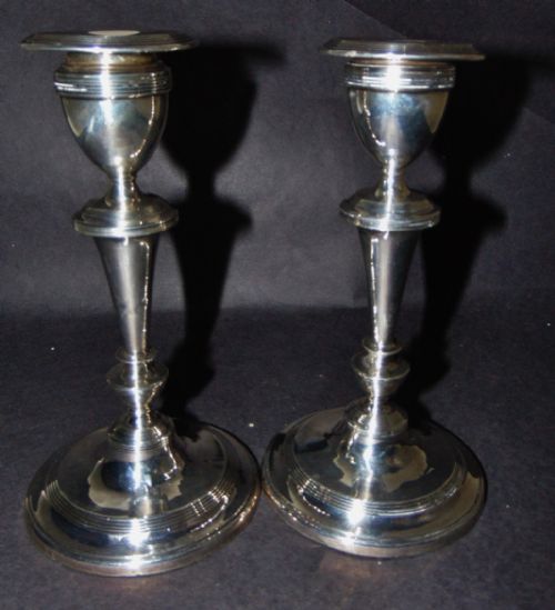 Pair Edwardian Silver Candlesticks 1909