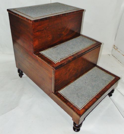 Set Georgian Mahogany Bed Steps Circa 1820
