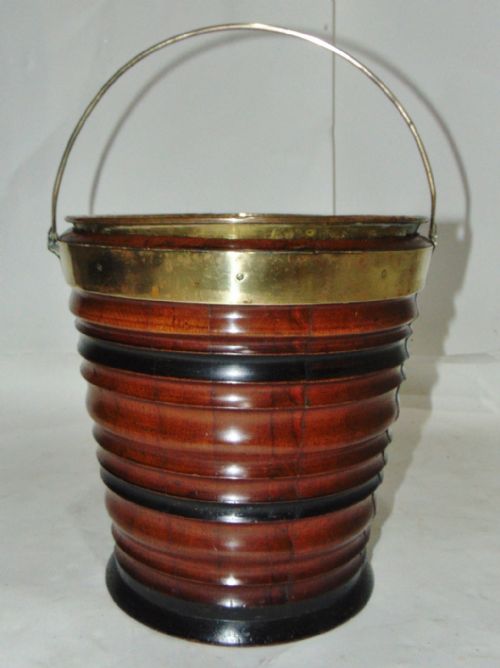 Dutch Coopered and Turned Mahogany Bucket Circa 1820