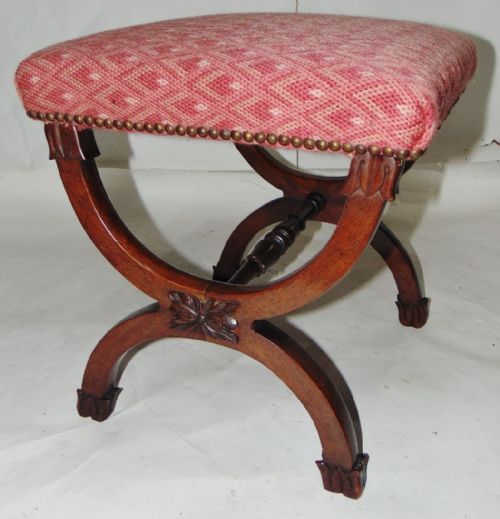 Regency Mahogany 'X' Framed Stool Circa 1815