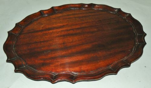 George III Mahogany Oval Piecrust Tray Circa 1770