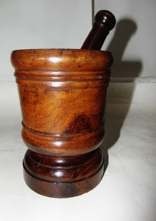 Early Lignum Vitae Pestle & Mortar Circa 1700