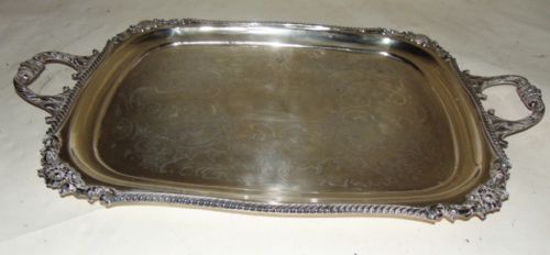 Large Victorian Silver Plated Tray Circa 1870