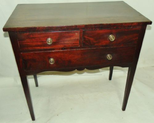 Georgian Mahogany 3 Drawer Side Table Circa 1790