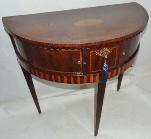 Dutch Mahogany Half Round Side Table Circa 1795