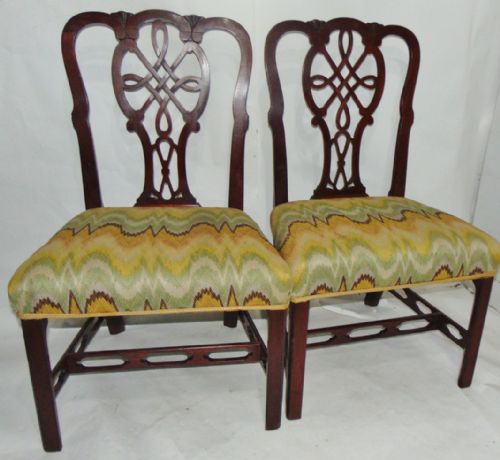 Pair George II Mahogany Chairs Circa 1760