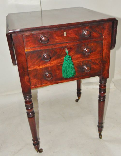 Georgian Mahogany Work Pembroke Table Circa 1810