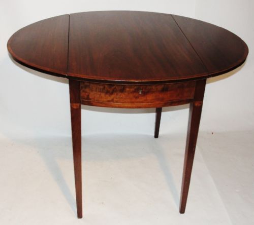 Sheraton Mahogany Oval Pembroke Table Circa 1795