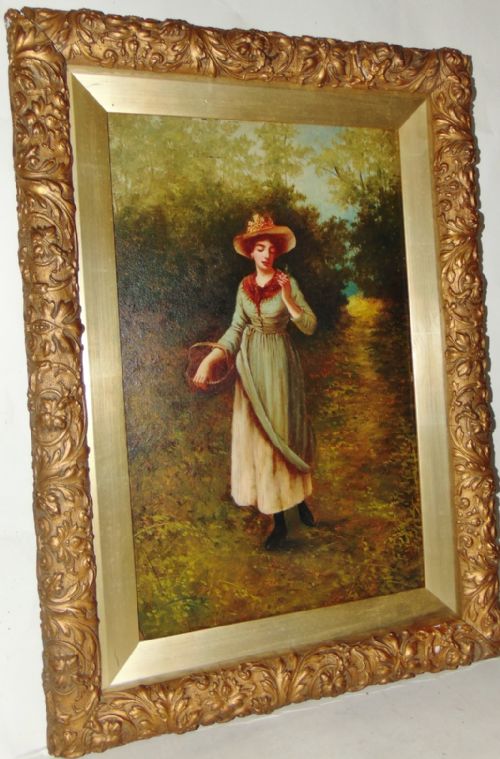 Victorian Oil Portrait Young Lady by J.a. Mccolvin Circa 1895