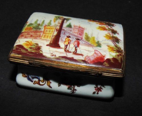 George III Bilston Enamel Patch Box Circa 1780