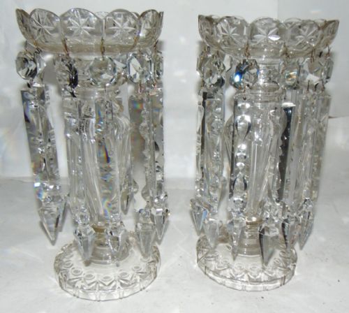 Pair Georgian Glass Lustres Circa 1825