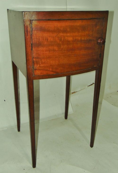 Georgian Mahogany Bow Bedside Cabinet Circa 1800