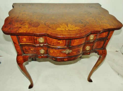 Dutch Marquetry on Walnut Lowboy Circa 1770