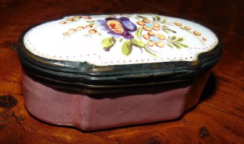 George III Bilston Enamel Patch Box Circa 1780