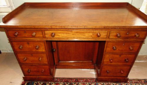 Victorian Mahogany Kneehole Desk Circa 1850