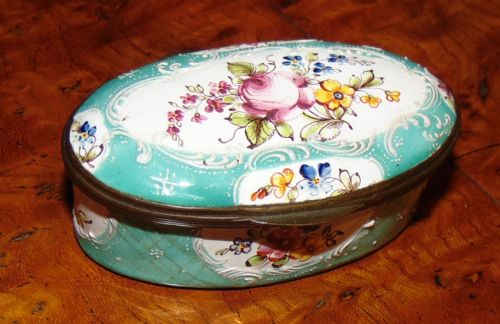 George III Bilston Enamel Patch Box Circa 1780