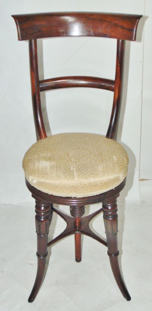 Regency Rosewood Harpist's Chair Circa 1820