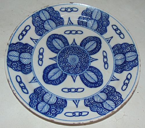 Large Delft Blue and White Charger Circa 1770
