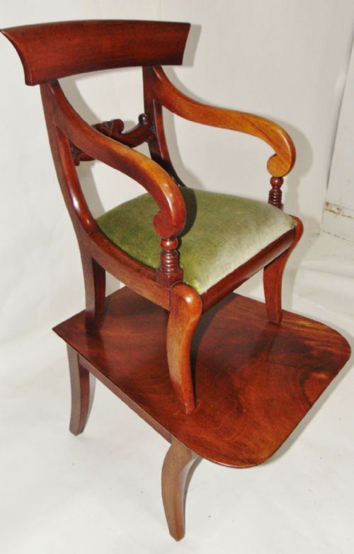 Regency Mahogany Child's Chair on Stand Circa 1820