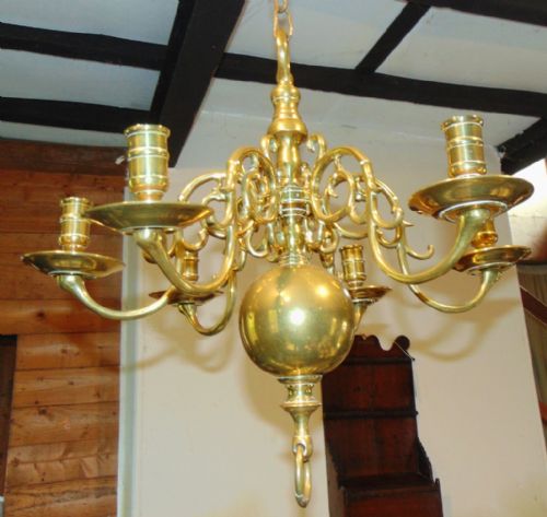 Dutch Brass Chandelier Circa 1780