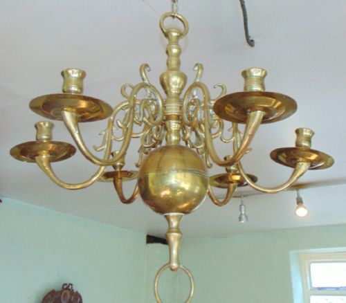 Dutch Brass Chandelier Circa 1780