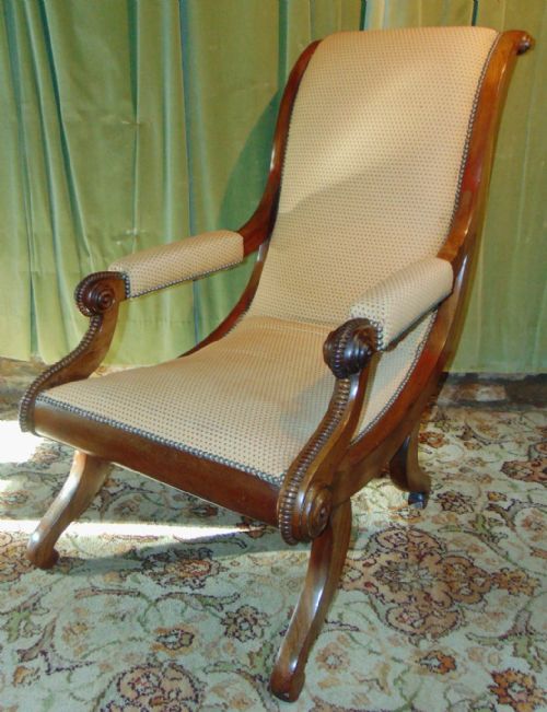 Important Regency Mahogany Library Chair Circa 1820