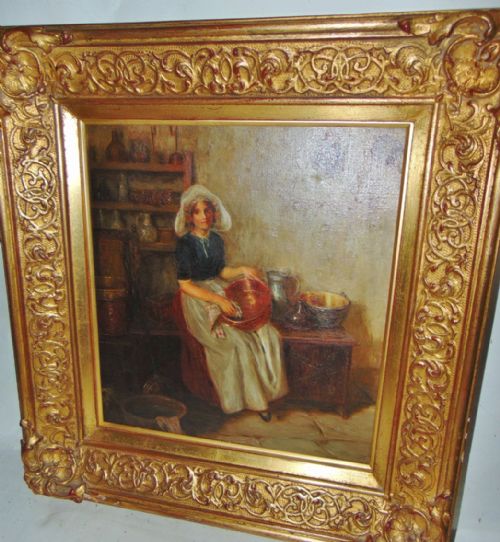 Interior Oil on Canvas by Newton Braby Dated 1907.
