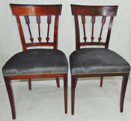 Pair Georgian Mahogany Chairs, Arrow Backs Circa 1810