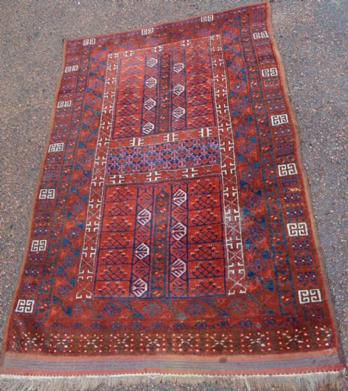 Antique Afghan Hatchli Carpet Circa 1930