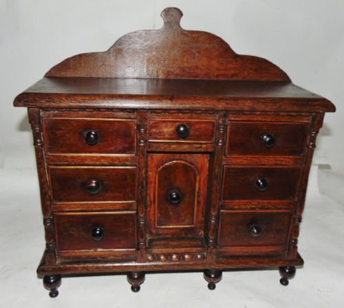 Welsh Oak Miniature Dresser Board Spice Cabinet Circa 1820