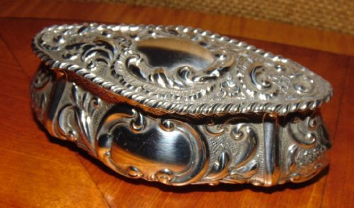 Edwardian Chester Silver Trinket Box 1903