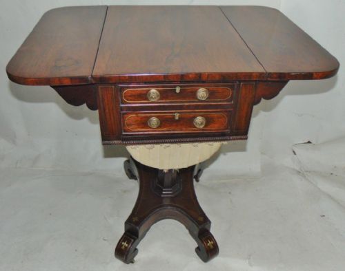 Scottish Regency Rosewood Work Table Circa 1815