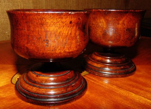 Pair Georgian Mahogany Salt Cellars Circa 1820