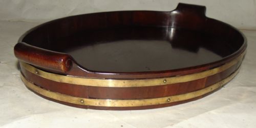 Georgian Mahogany Oval Brass Bound Tray Circa 1810